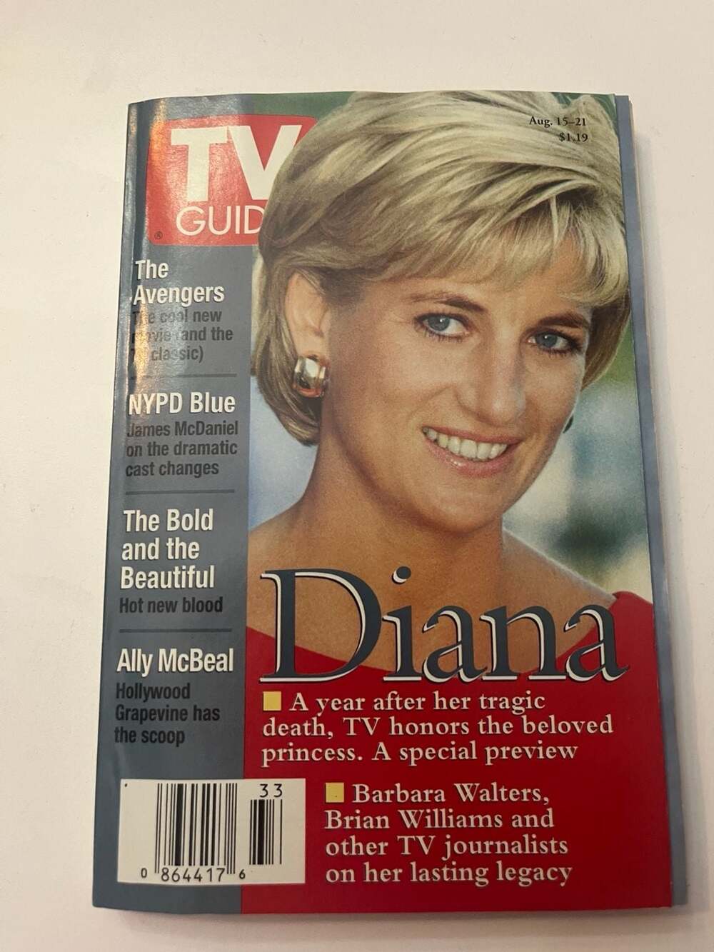 TV Guide Magazine Princess Diana Cover August 15-21 1998